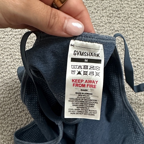 Gymshark Heathered Blue cropped tank top - Picture 2 of 3